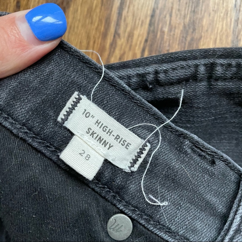 Madewell 10” High Rise Skinny Jean Black - Picture 7 of 8
